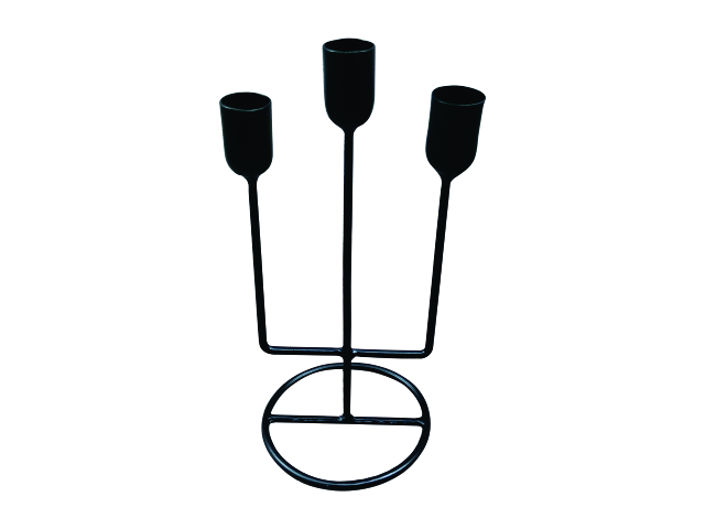 HANDICRAFT - Iron Candle Holder Trisula - B