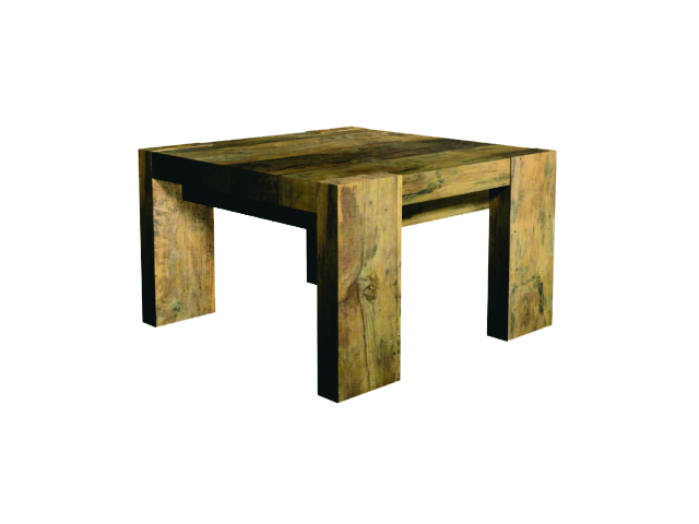 TEAK COFFEE TABLE, SQUARE LEGS