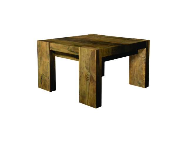 TEAK COFFEE TABLE, SQUARE LEGS