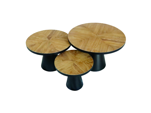 COFFEE TABLE ROUND WITH CONE LEGS