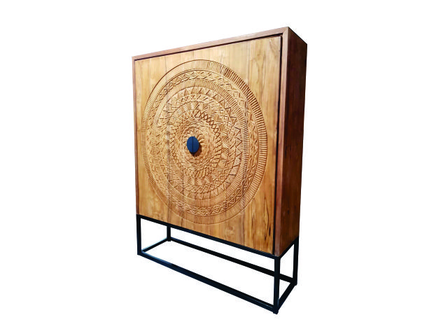 PAPUA - Cabinet with Carving Round