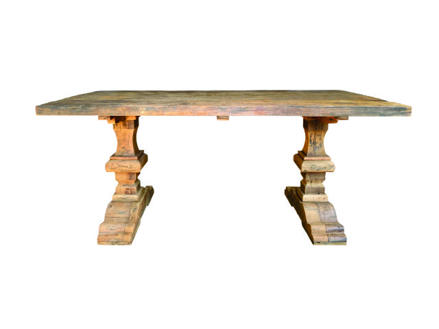 JAVA ANTIQUE - Dining Table Railwood with Klooster Legs