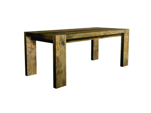 TEAK TABLE 220, SQUARE LEGS