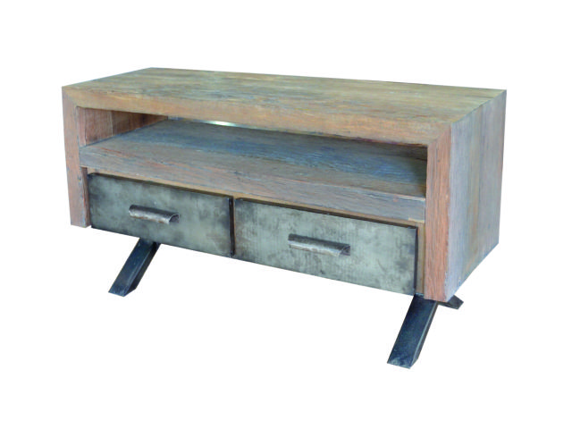 NATURE - TV Dresser 2 Drawers 1 Open Space X Legs