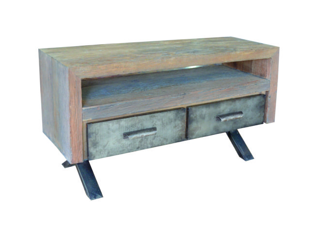 NATURE - TV Dresser 2 Drawers 1 Open Space X Legs