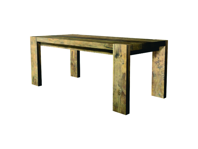 TEAK TABLE 220, SQUARE LEGS